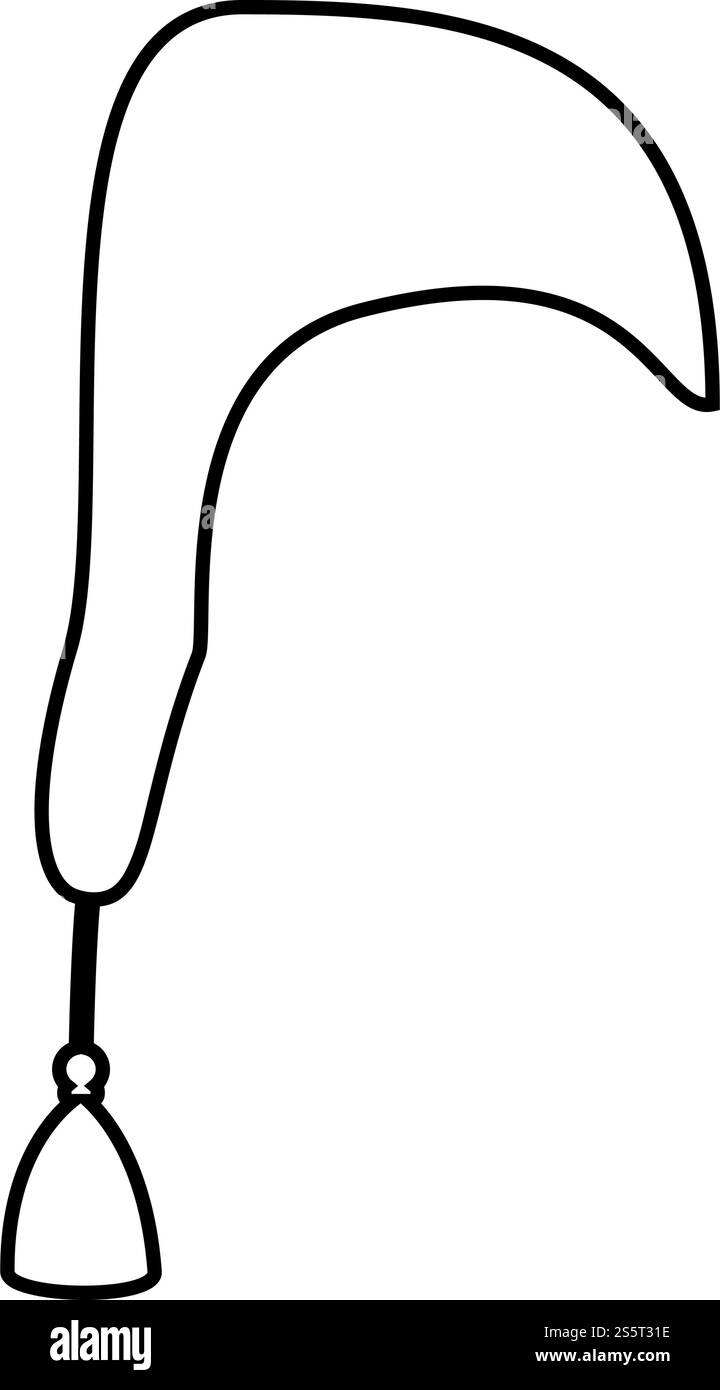 Tisana Hat per icona sleep profilo colore nero illustrazione vettoriale stile piatto semplice immagine Illustrazione Vettoriale