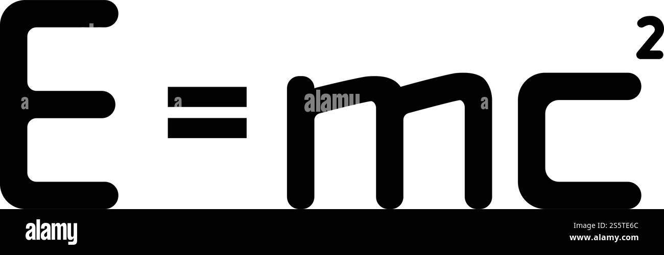 E mc quadrato formula energia legge fisica e mc segno e uguale mc 2 teoria della relatività icona colore nero illustrazione vettoriale stile piatto immagine semplice. E mc quadrato formula energia legge fisica e mc segno e uguale mc 2 Education Concept teoria della relatività icona colore nero illustrazione vettoriale immagine piatta Illustrazione Vettoriale