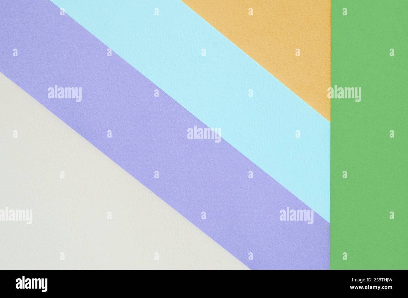 Sfondo texture di colori pastello alla moda. Carte geometriche viola, giallo, verde, beige e blu. astratto minimo. Sfondo texture di Foto Stock