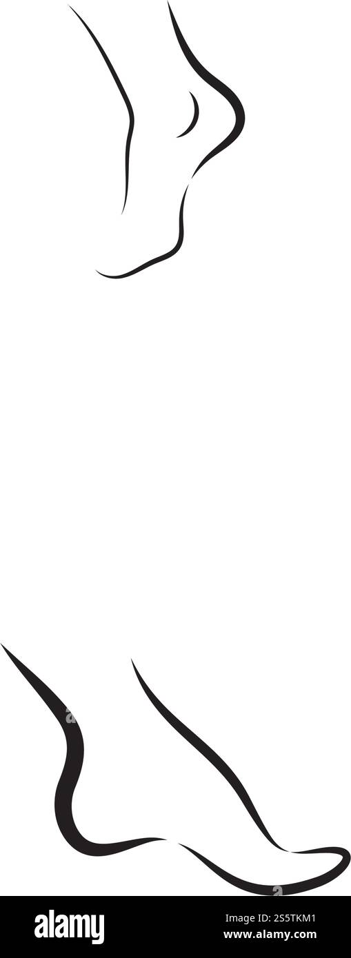 Tipo di simbolo del vettore del modello del logo del piede Illustrazione Vettoriale