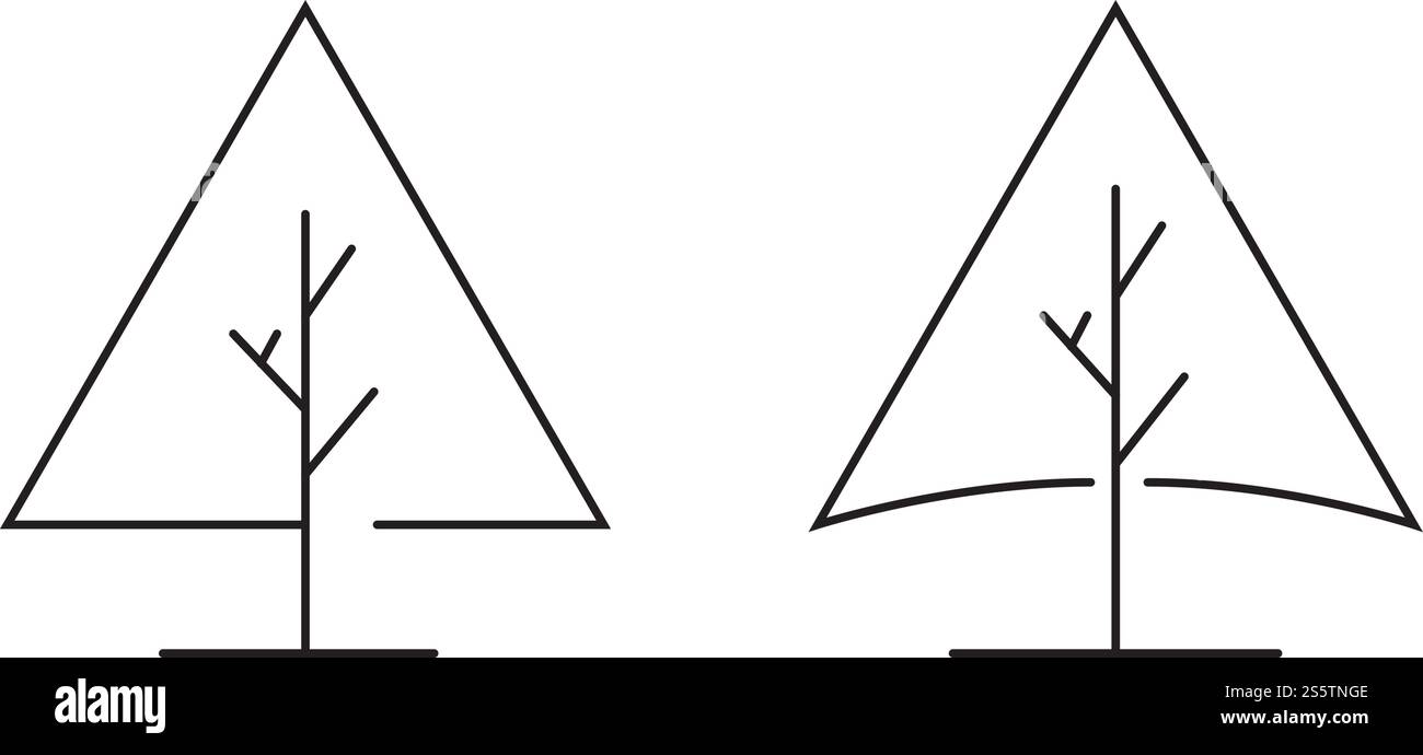 Natura simbolo vettoriale modello logo linea albero Illustrazione Vettoriale