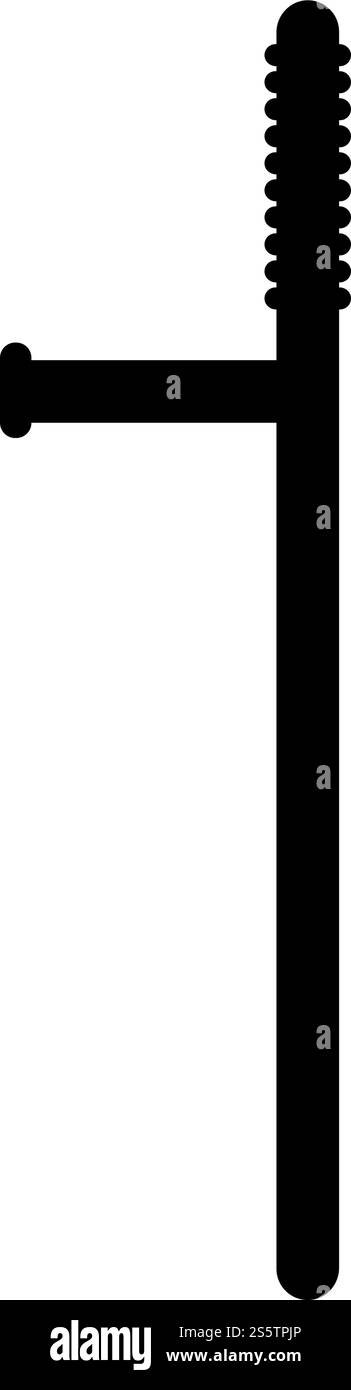 Icona Baton immagine vettoriale di colore nero immagine semplice in stile piatto. Icona Baton immagine vettoriale di colore nero immagine piatta Illustrazione Vettoriale