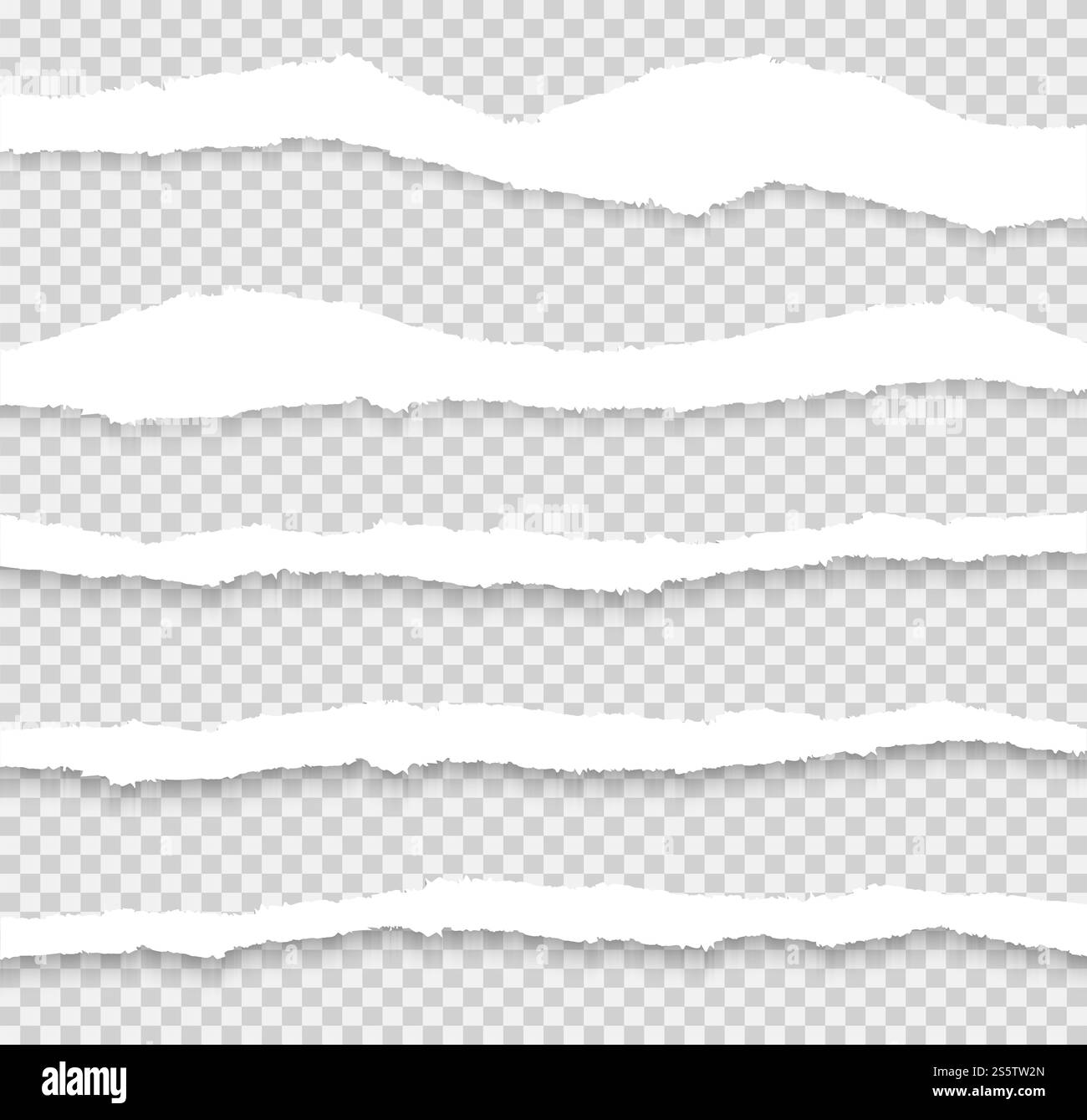 Vettore set carta strappata, stratificato. Illustrazione del vettore Foto Stock