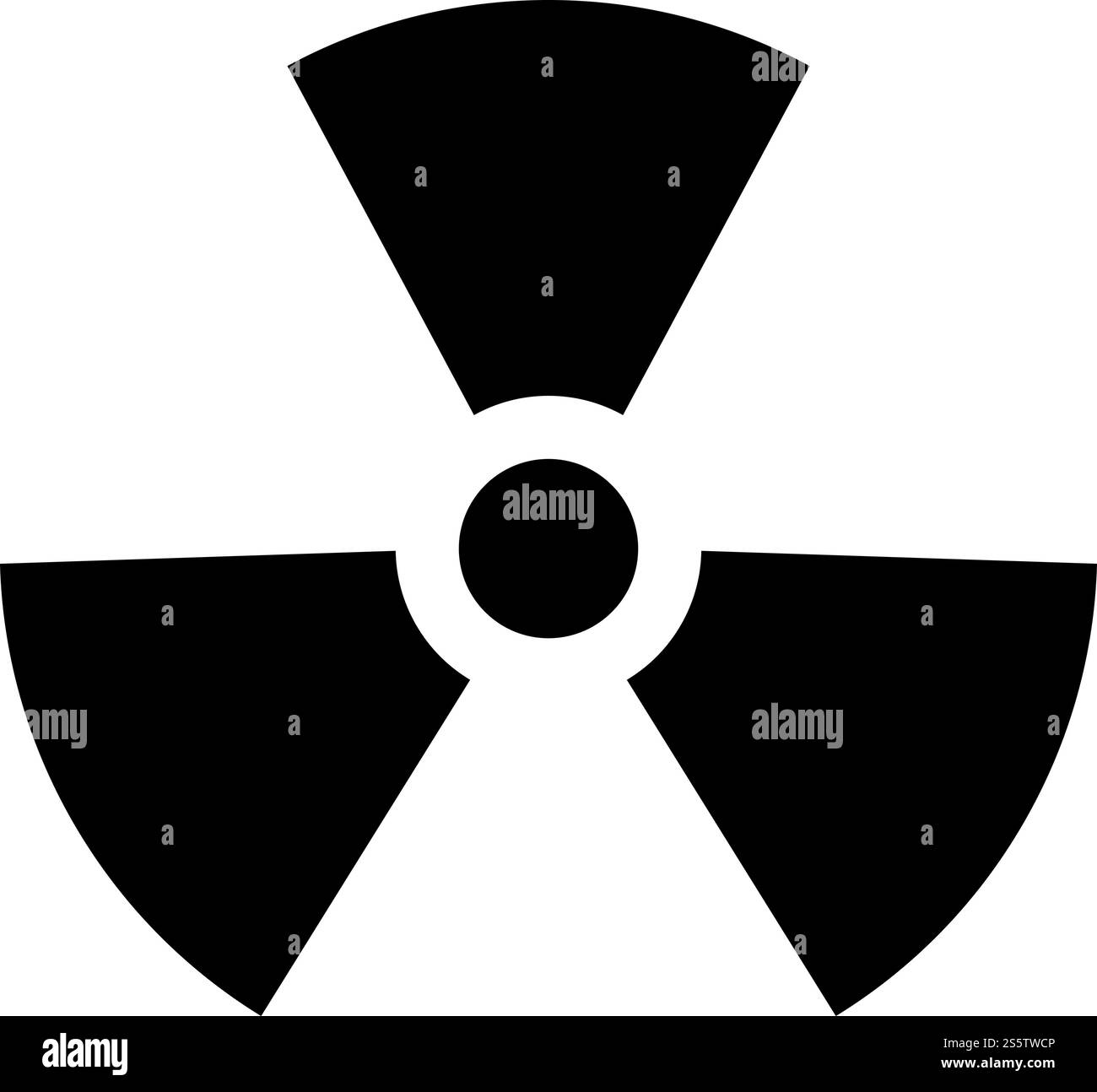 Simbolo di radioattività icona del segno nucleare illustrazione vettoriale di colore nero immagine semplice. Simbolo di radioattività icona del simbolo nucleare immagine vettoriale di colore nero in stile piatto Illustrazione Vettoriale