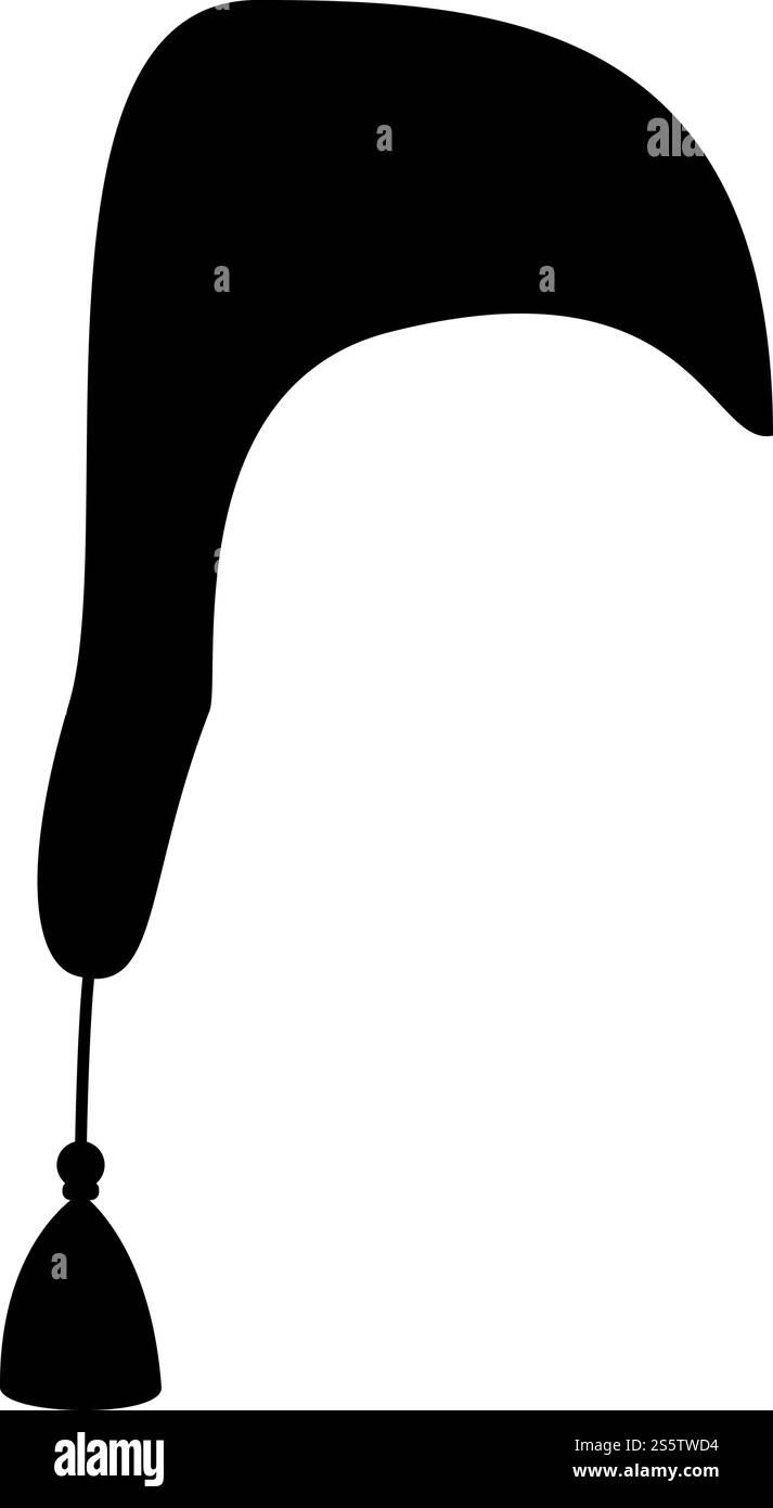 Cappello da notte per l'icona del sonno illustrazione vettoriale di colore nero stile piatto immagine semplice. Cappello da notte per l'icona sonno, illustrazione vettoriale di colore nero, immagine in stile piatto Illustrazione Vettoriale