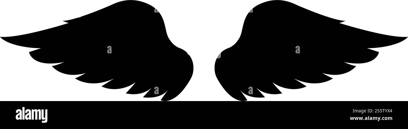 Ali di un diavolo uccello angelo coppia di animali sparsi Fly Concept icona Freedom idea colore nero illustrazione vettoriale stile piatto immagine semplice. Ali di un diavolo uccello angelo coppia di animali sparsi Fly Concept icona Freedom idea colore nero illustrazione vettoriale immagine piatta Illustrazione Vettoriale