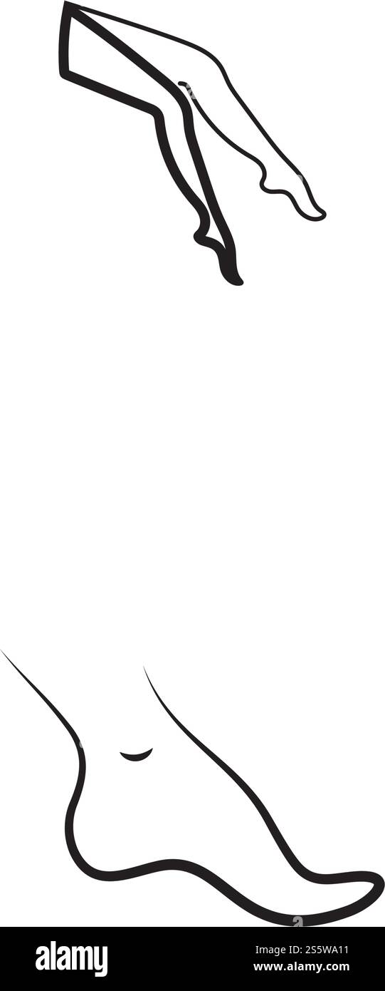 Tipo di simbolo del vettore del modello del logo del piede Illustrazione Vettoriale