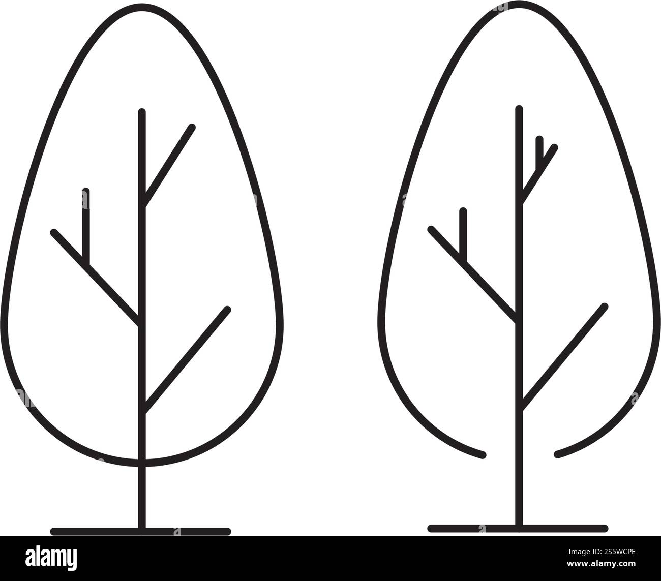 Natura simbolo vettoriale modello logo linea albero Illustrazione Vettoriale