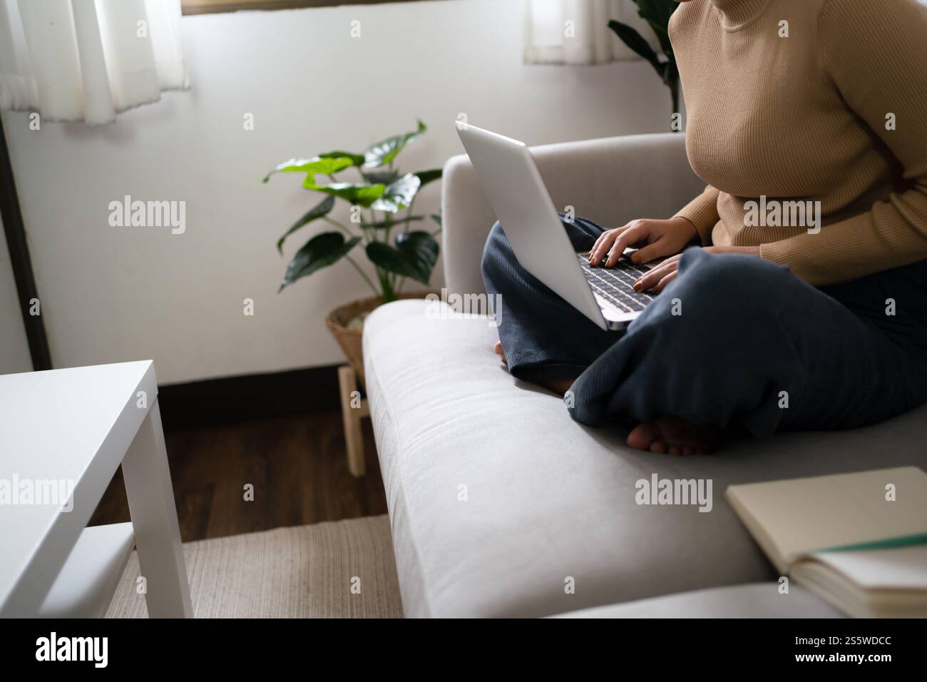 E learning Student girl formazione online a casa. Apprendimento formazione studio esame videoconferenza Tutor videoconferenza tramite webcam concetto di e-coaching Foto Stock