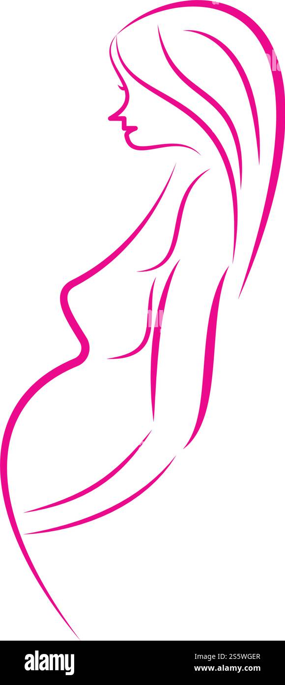 Modello icona vettore donne in gravidanza di bellezza Illustrazione Vettoriale