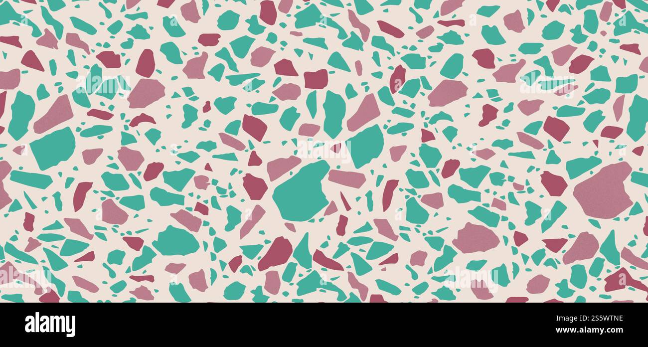 Pavimento in terrazzo. Pavimento classico in pietra naturale di stile veneziano. Pavimento in piastrelle moderne e minimaliste per la decorazione degli interni. Alla moda Foto Stock