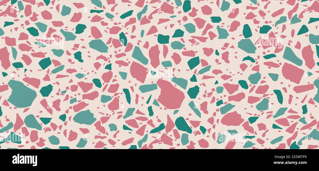 Pavimento in terrazzo. Pavimento classico in pietra naturale di stile veneziano. Pavimento in piastrelle moderne e minimaliste per la decorazione degli interni. Alla moda Foto Stock