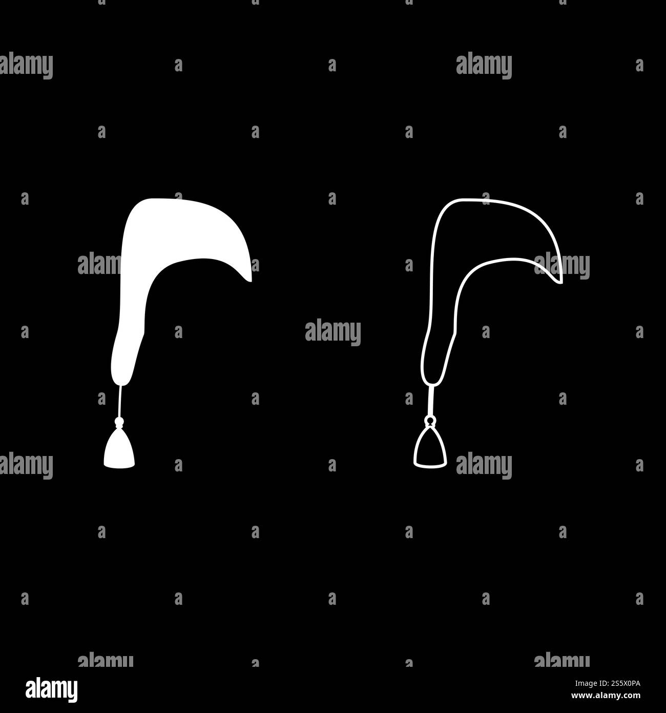 Tisana Hat per dormire contorno icona impostare il colore bianco illustrazione vettoriale stile piatto semplice immagine Illustrazione Vettoriale