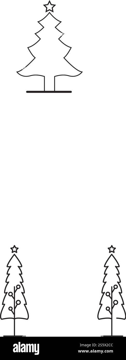 Natura simbolo vettoriale modello logo linea albero Illustrazione Vettoriale