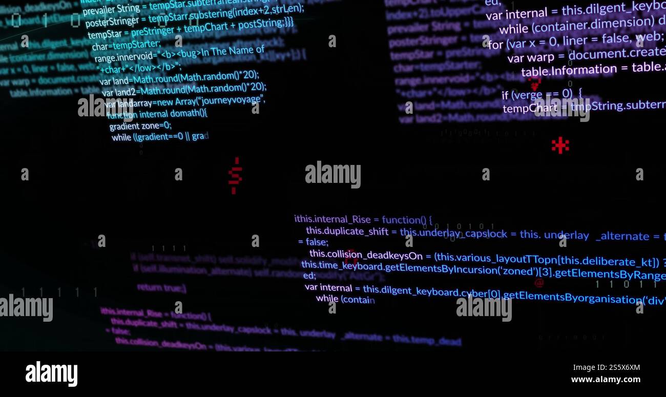 Immagine dell'elaborazione dei dati su sfondo scuro Foto Stock