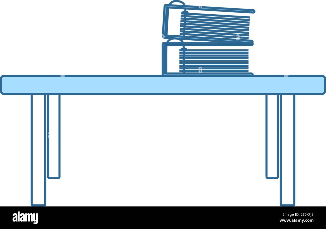 Ufficio Tavolo basso icona. Linea sottile con riempimento blu Design. Illustrazione Vettoriale. Illustrazione Vettoriale