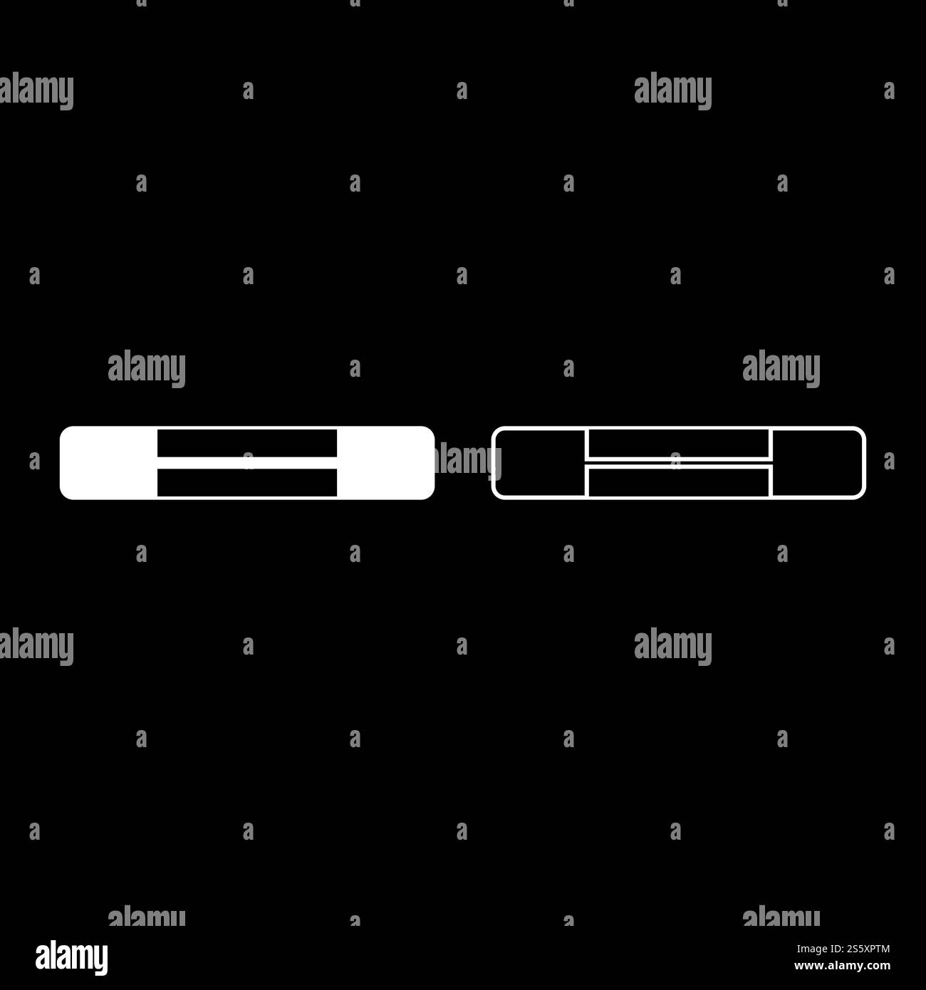 Fusibile elettrico simboli di circuito di protezione da sovraccarico elemento fusibile icona set di contorno a colori bianco illustrazione vettoriale stile piatto semplice immagine Illustrazione Vettoriale