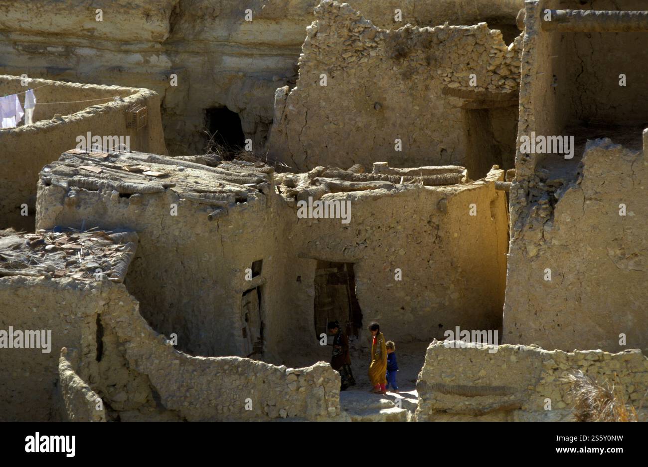 L'antico villaggio di Siwa nel deserto libico o dell'Egitto in Nord Africa. Egitto, Siwa, marzo 2000. AFRICA EGITTO SAHARA SIWA VILLAGGIO Foto Stock