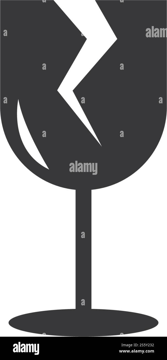 Design piatto con vettore a icone fragile Illustrazione Vettoriale