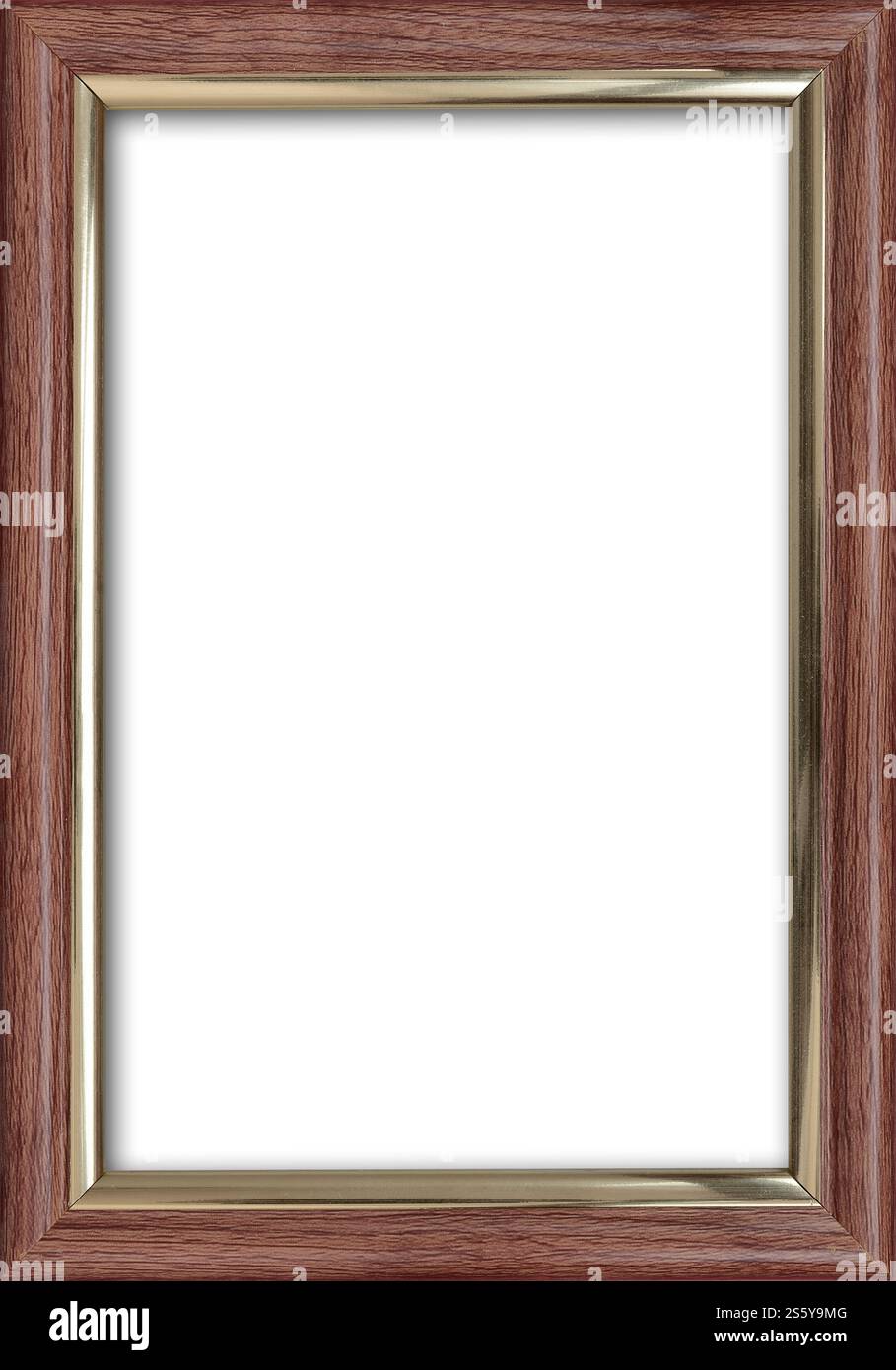 Cornice vuota con spazio libero all'interno, isolata su sfondo bianco. Cornice vuota con spazio libero all'interno, isolata sul bianco Foto Stock