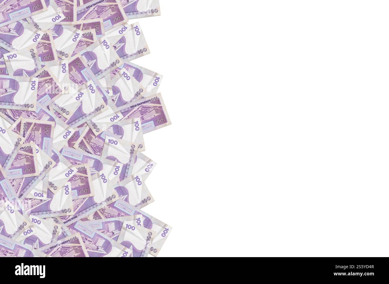 Banca centrale delle Filippine su 100 Pison Filippine schema di chiusura della banconota monetaria. Fattura della valuta nazionale delle Filippine. Banca centrale delle Filippine attiva Foto Stock