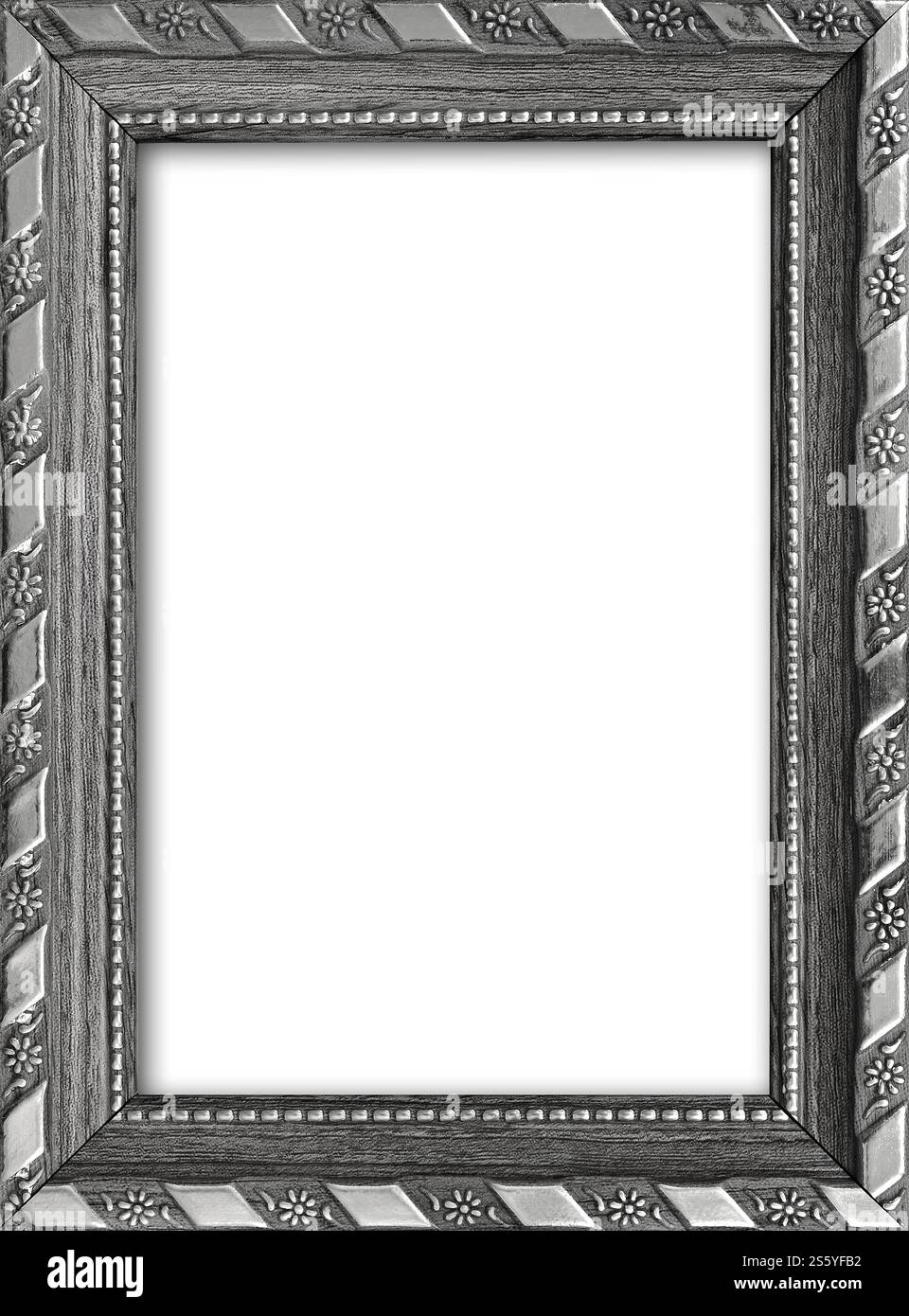 Cornice vuota con spazio libero all'interno, isolata su sfondo bianco. Cornice vuota con spazio libero all'interno, isolata sul bianco Foto Stock