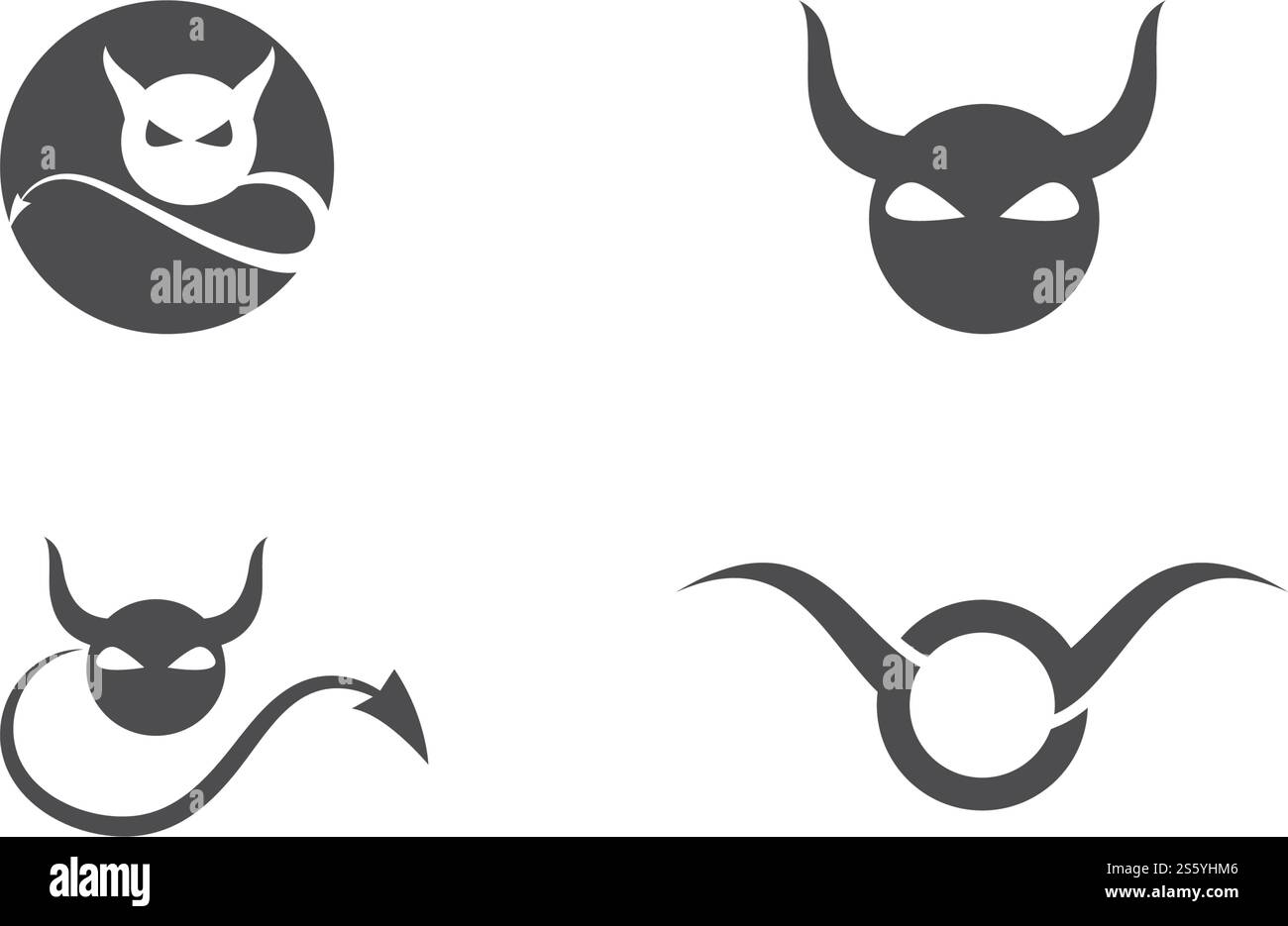 Modello vettoriale di ilustration del logo del diavolo Illustrazione Vettoriale