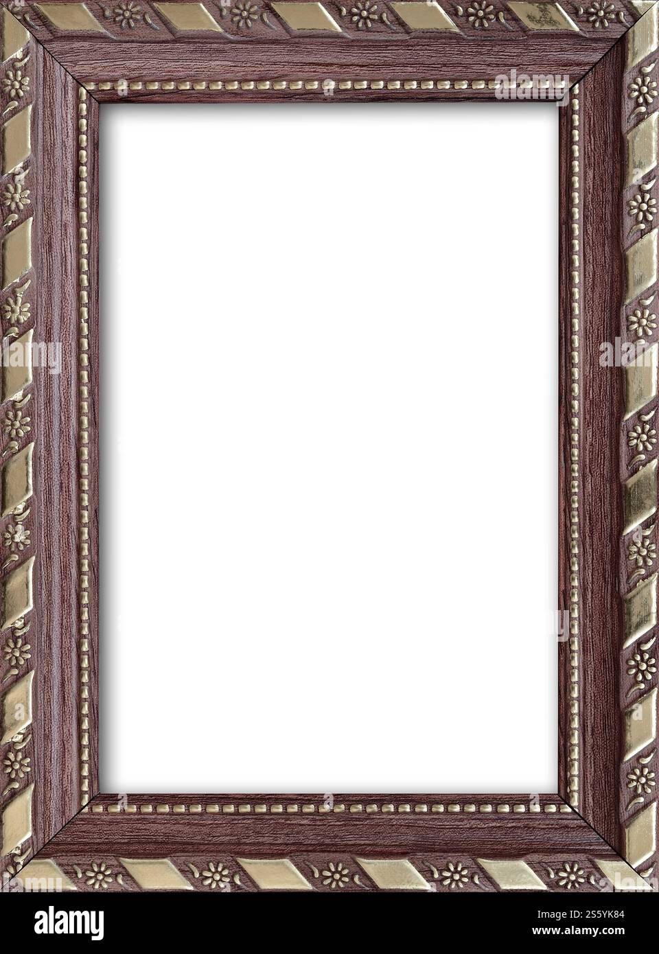 Cornice vuota con spazio libero all'interno, isolata su sfondo bianco. Cornice vuota con spazio libero all'interno, isolata sul bianco Foto Stock