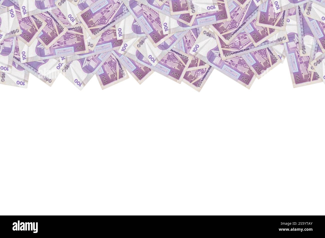 Banca centrale delle Filippine su 100 Pison Filippine schema di chiusura della banconota monetaria. Fattura della valuta nazionale delle Filippine. Banca centrale delle Filippine attiva Foto Stock