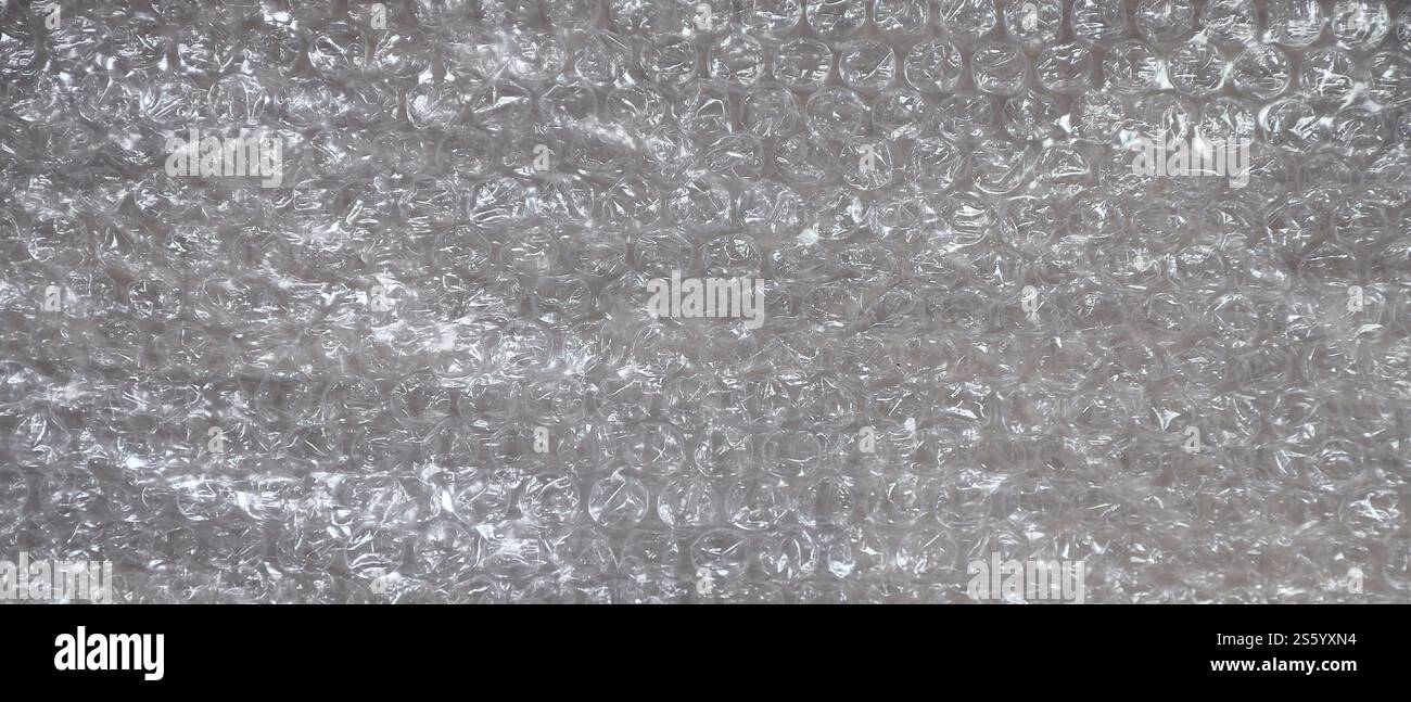White Bubble Wrap di imballaggio o cuscino d'aria materiale. Texture astratta per Creative opera d'arte, Close Up dfckground, vista dall'alto con spazio di copia Foto Stock