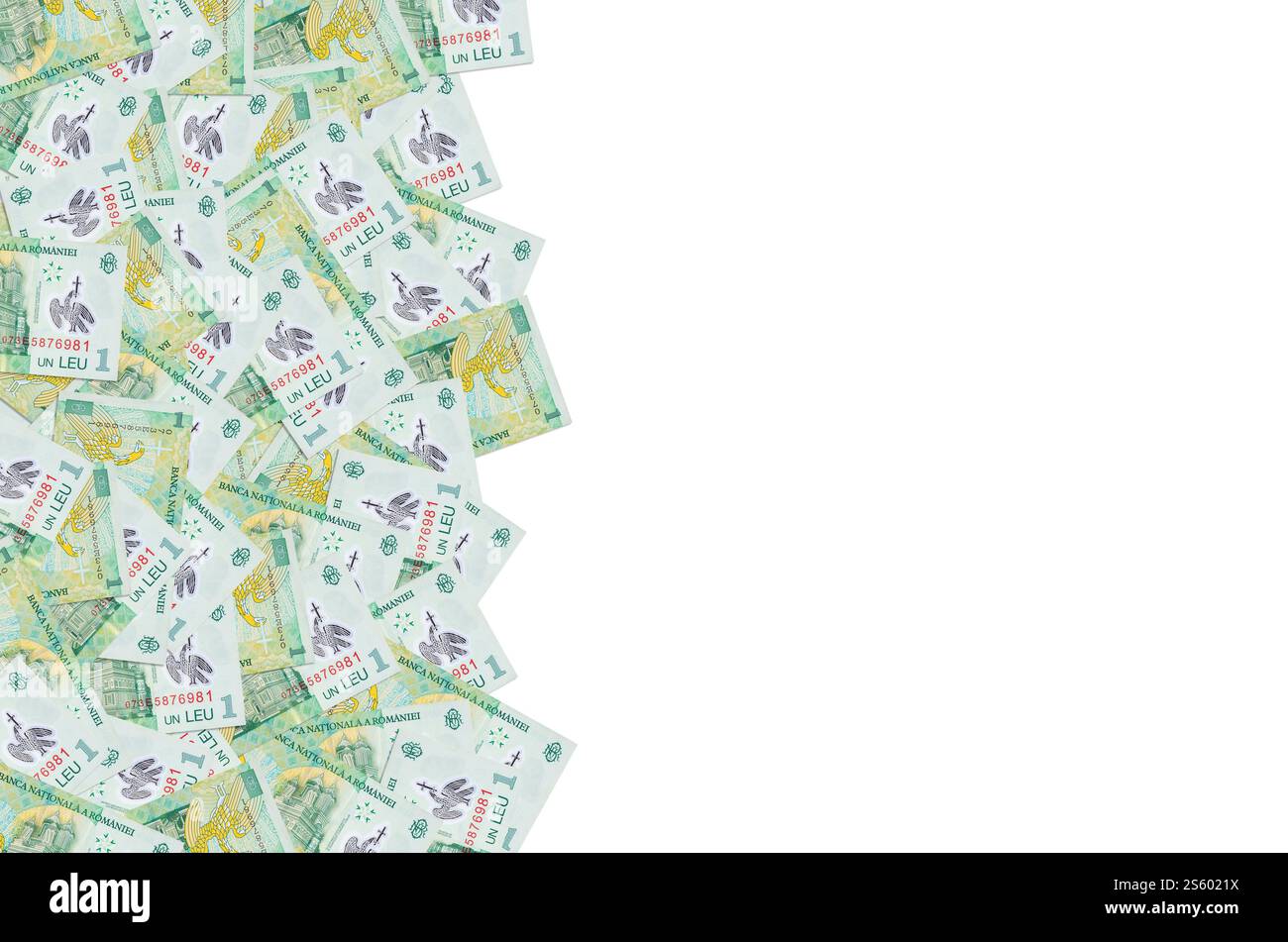 Curtea de Arges Cattedrale ritratto da soldi rumeni 1 Leu 2005 Banknote. Primo piano sulla bolletta dei soldi verdi. Cattedrale Curtea de Arges ritratto da Foto Stock