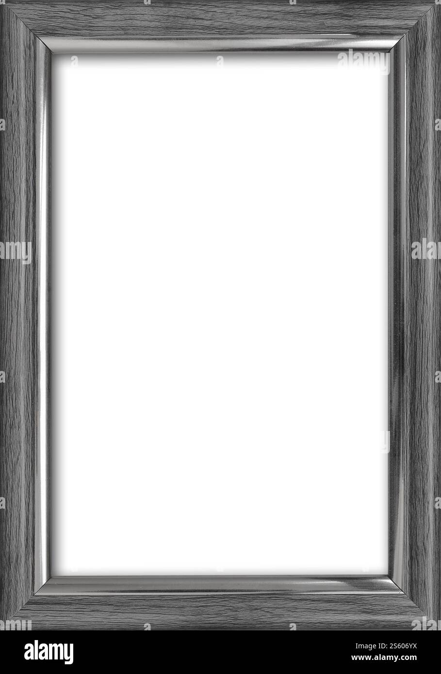 Cornice vuota con spazio libero all'interno, isolata su sfondo bianco. Cornice vuota con spazio libero all'interno, isolata sul bianco Foto Stock