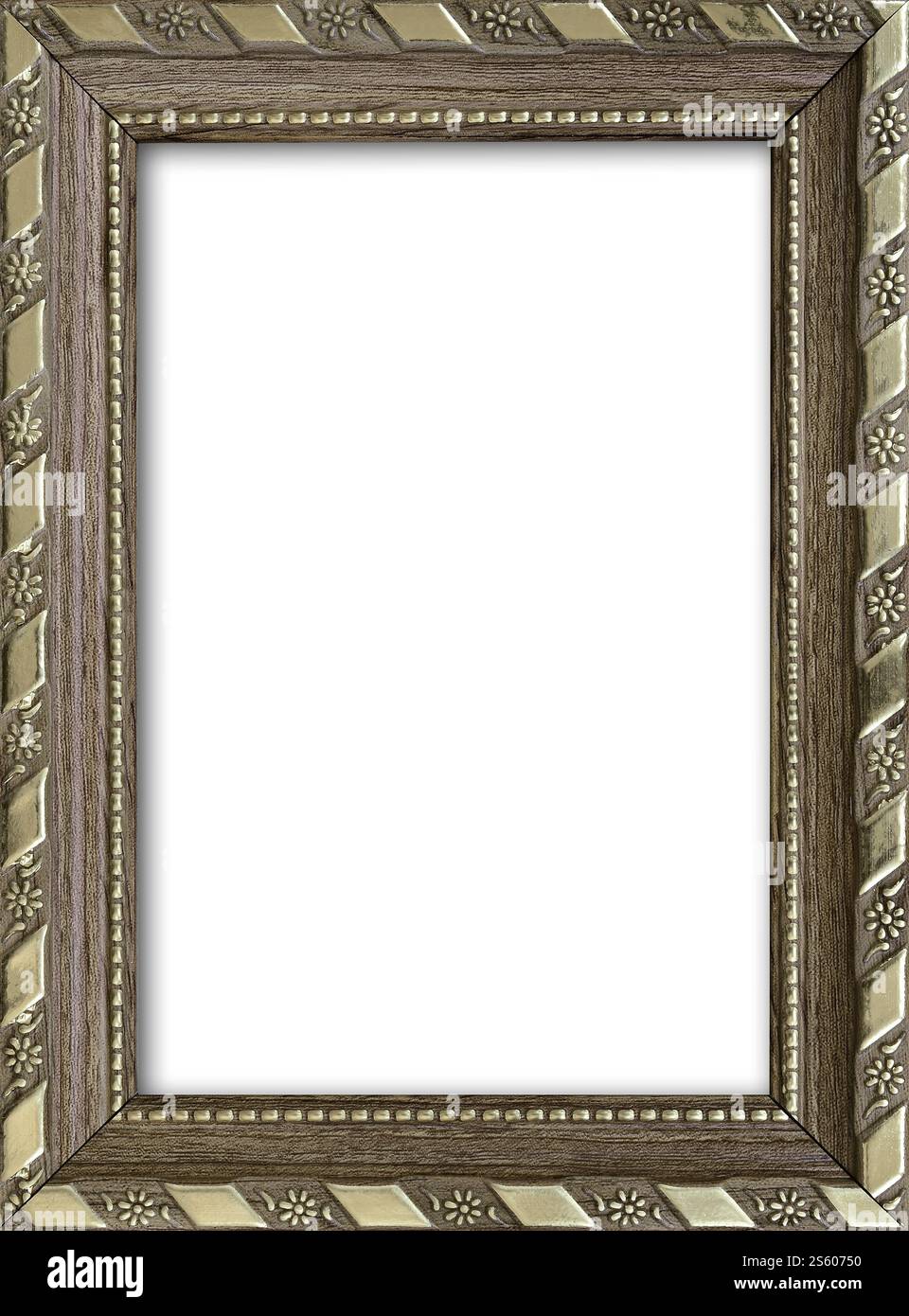 Cornice vuota con spazio libero all'interno, isolata su sfondo bianco. Cornice vuota con spazio libero all'interno, isolata sul bianco Foto Stock