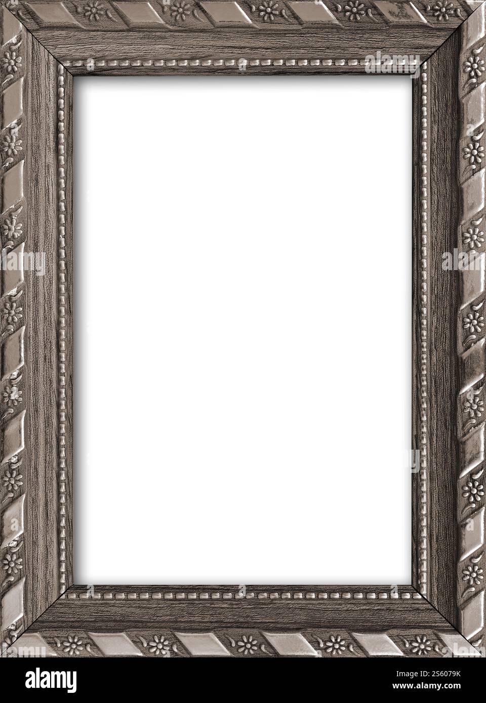 Cornice vuota con spazio libero all'interno, isolata su sfondo bianco. Cornice vuota con spazio libero all'interno, isolata sul bianco Foto Stock