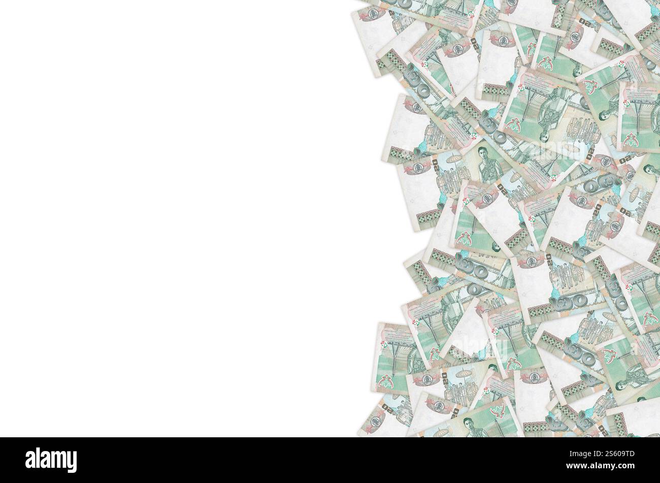 Re Bhumibol Adulyadej sulla banconota da 20 Baht Thailandia da vicino. Fattura della valuta nazionale della Thailandia. Re Bhumibol Adulyadej su 20 Baht Thailandia Foto Stock