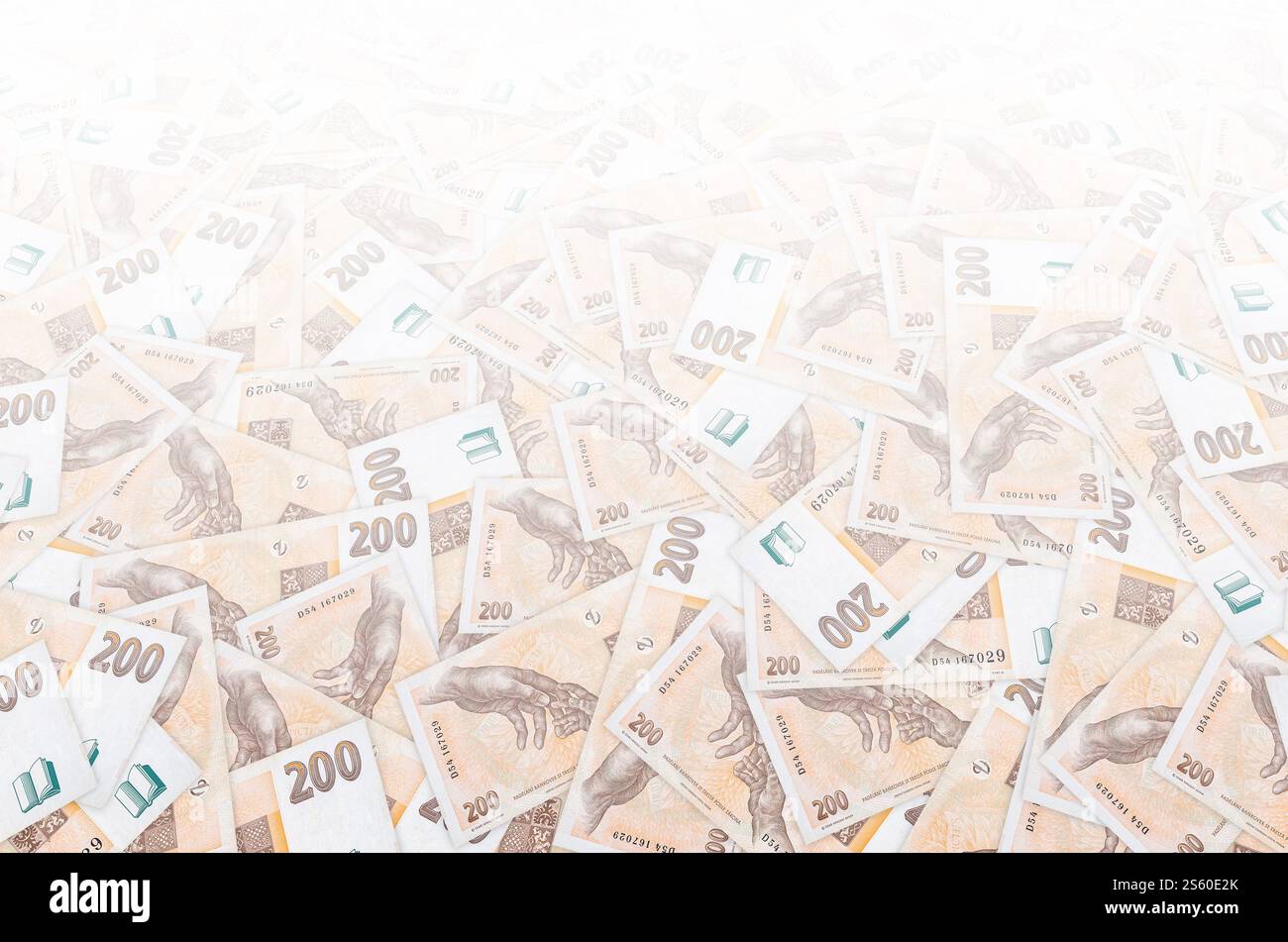 Repubblica Ceca 200 Korun 1998 banconota Close Up Bill pattern. Duecento Crone. Repubblica Ceca 200 Korun 1998 banconota Close Up Bill pattern Foto Stock