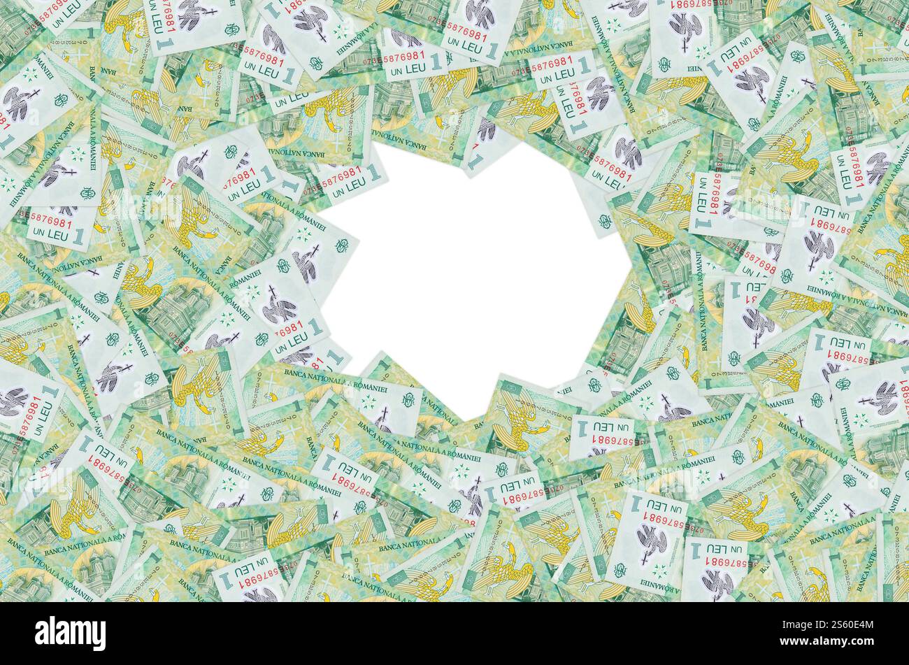 Curtea de Arges Cattedrale ritratto da soldi rumeni 1 Leu 2005 Banknote. Primo piano sulla bolletta dei soldi verdi. Cattedrale Curtea de Arges ritratto da Foto Stock