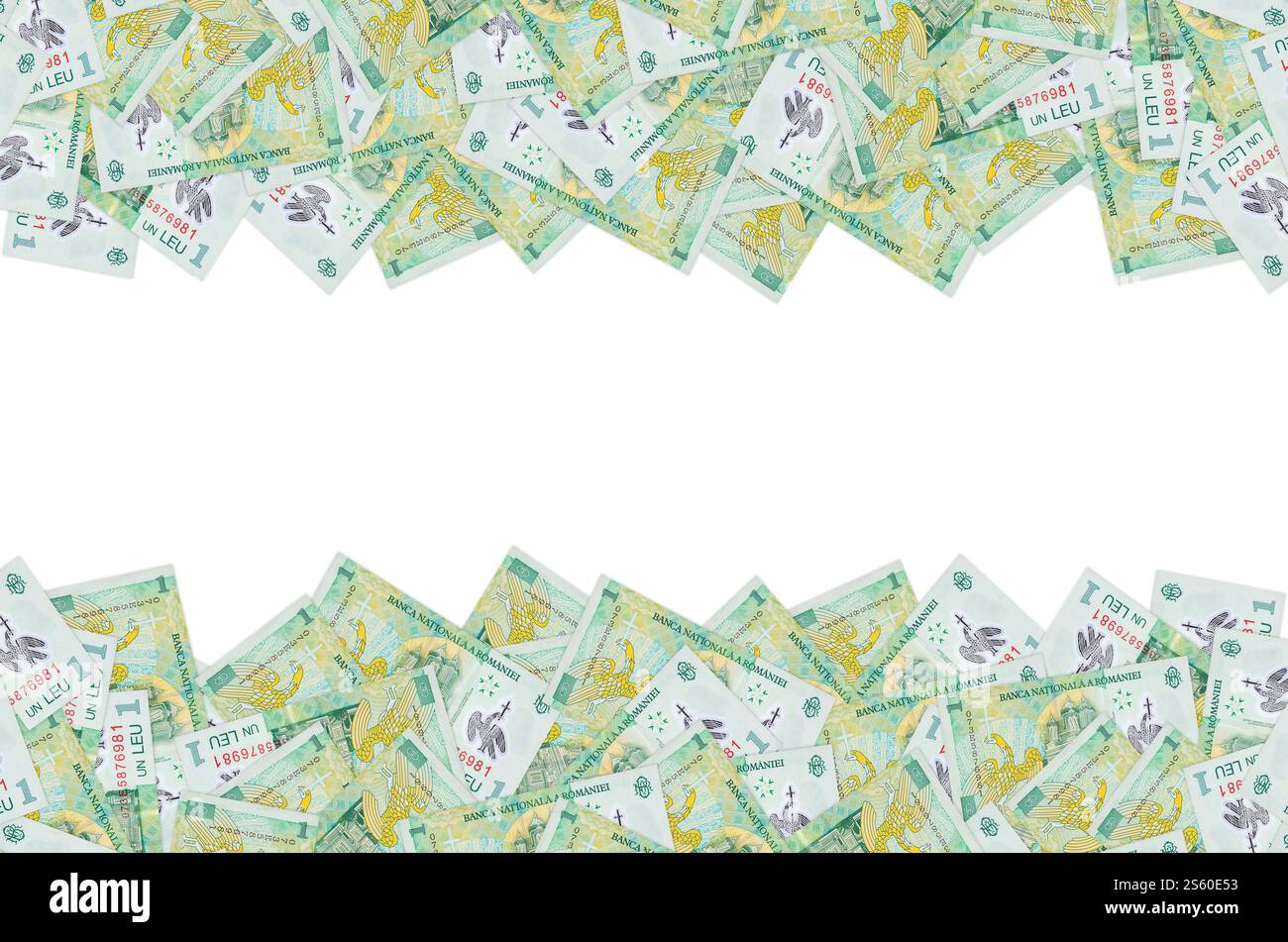 Curtea de Arges Cattedrale ritratto da soldi rumeni 1 Leu 2005 Banknote. Primo piano sulla bolletta dei soldi verdi. Cattedrale Curtea de Arges ritratto da Foto Stock