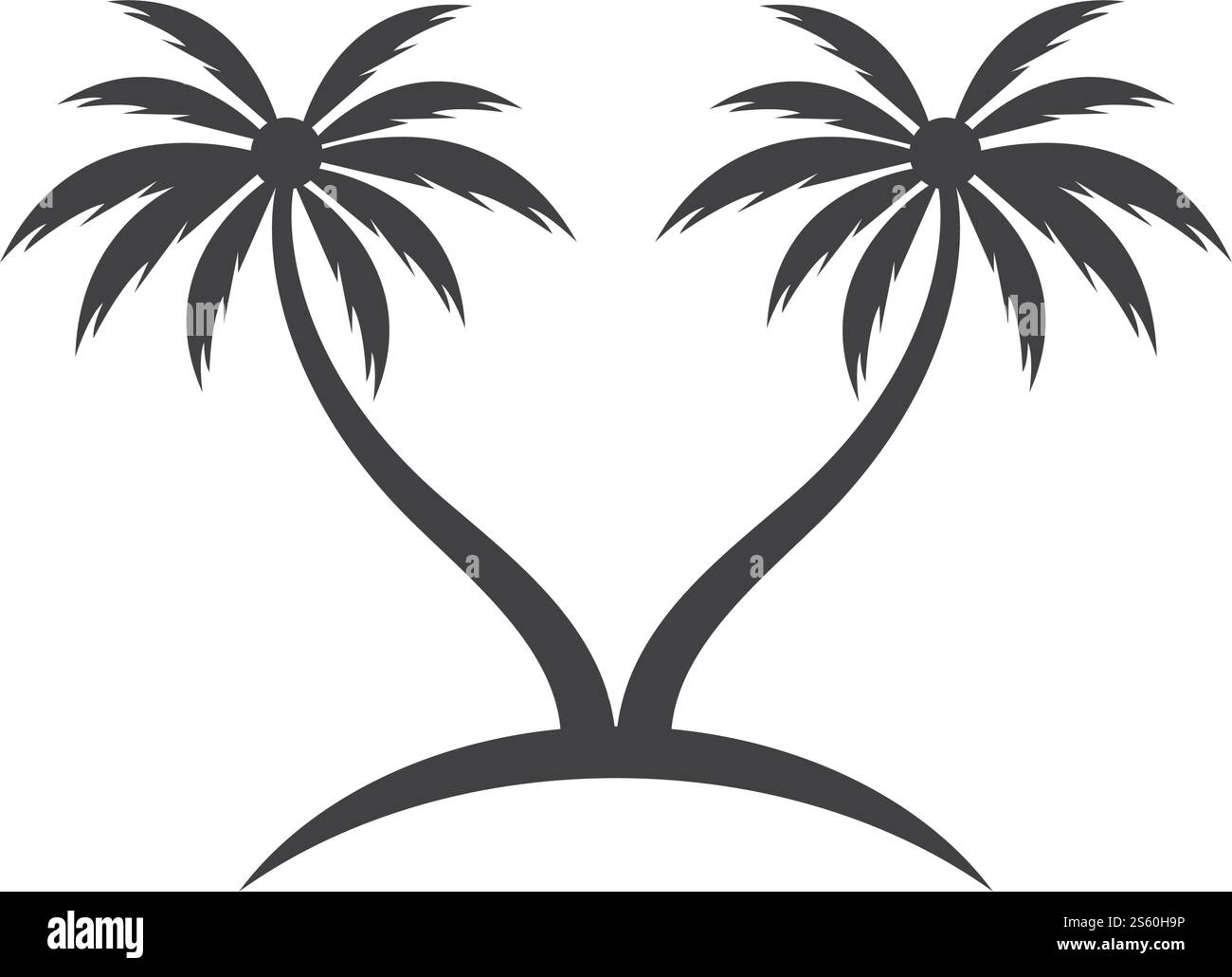 Palm tree estate modello logo illustrazione vettoriale Illustrazione Vettoriale