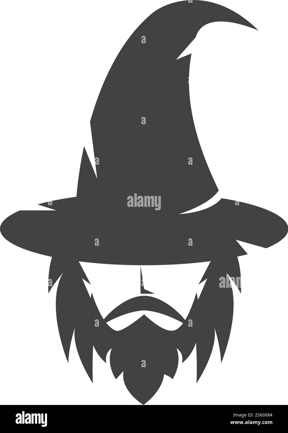 Vettore del logo del carattere Black Wizard Illustrazione Vettoriale