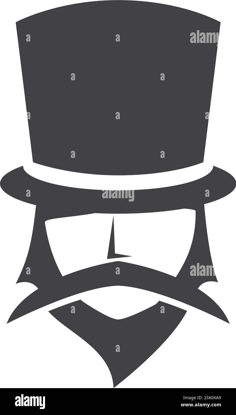 Vettore del logo del carattere Black Wizard Illustrazione Vettoriale