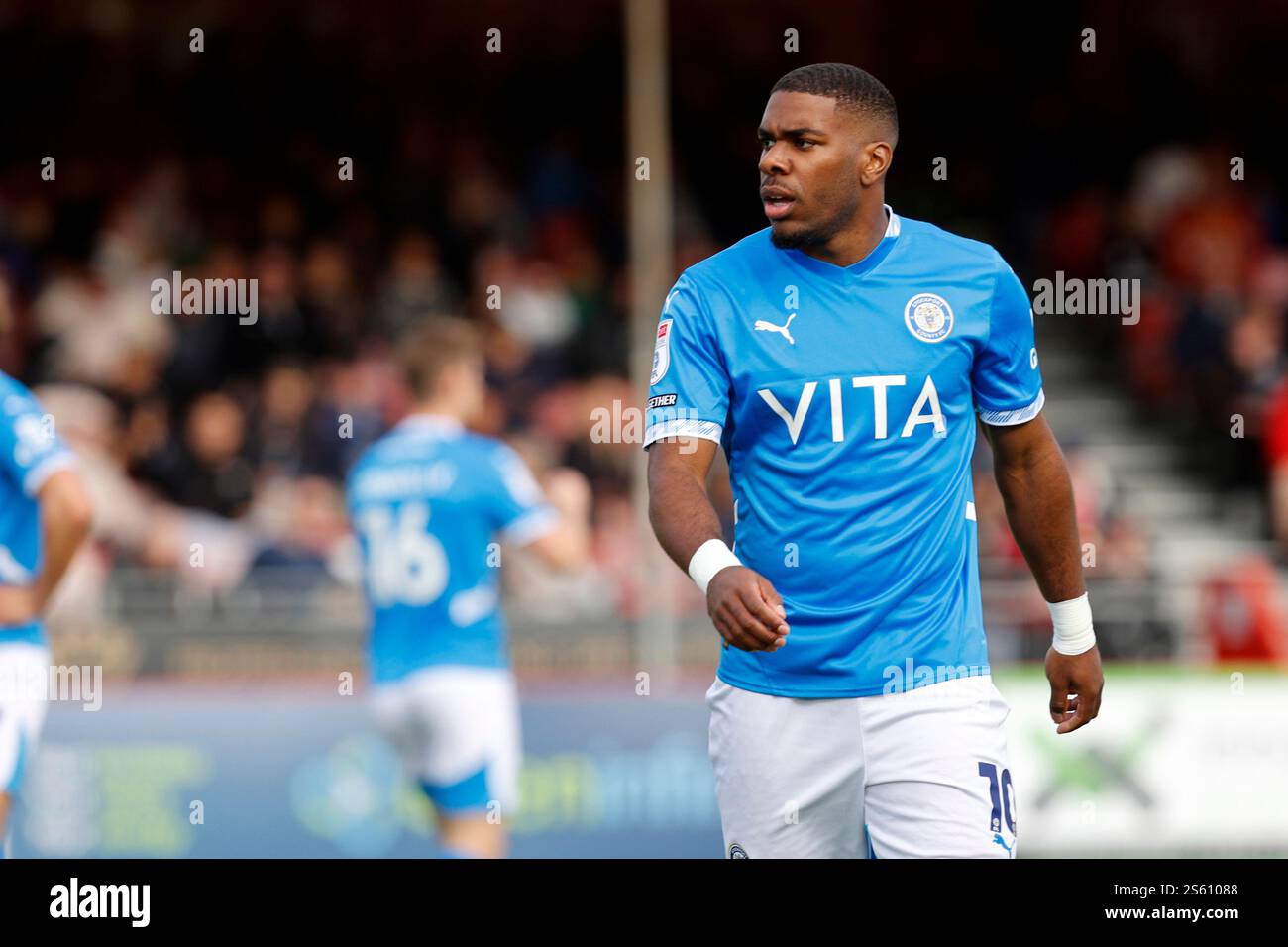 Jayden Fevrier. Crawley Town FC 1-1 Stockport County FC. Sky Bet League One. Il Broadfield Stadium. 14.9.24 Foto Stock