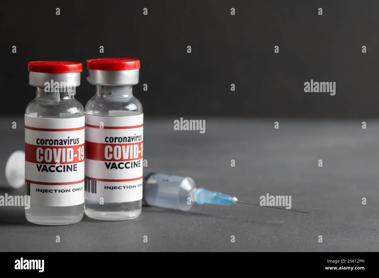 Bottiglia di coronavirus covid-19 virus vaccino, Healthcare and Medical Concept Foto Stock