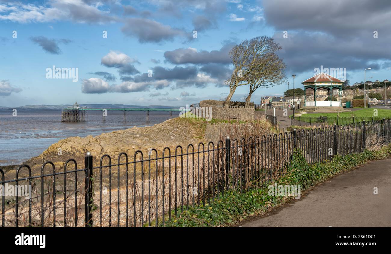 Città costiera di Clevedon sull'estuario del Severn, North Somerset, Inghilterra, Regno Unito Foto Stock