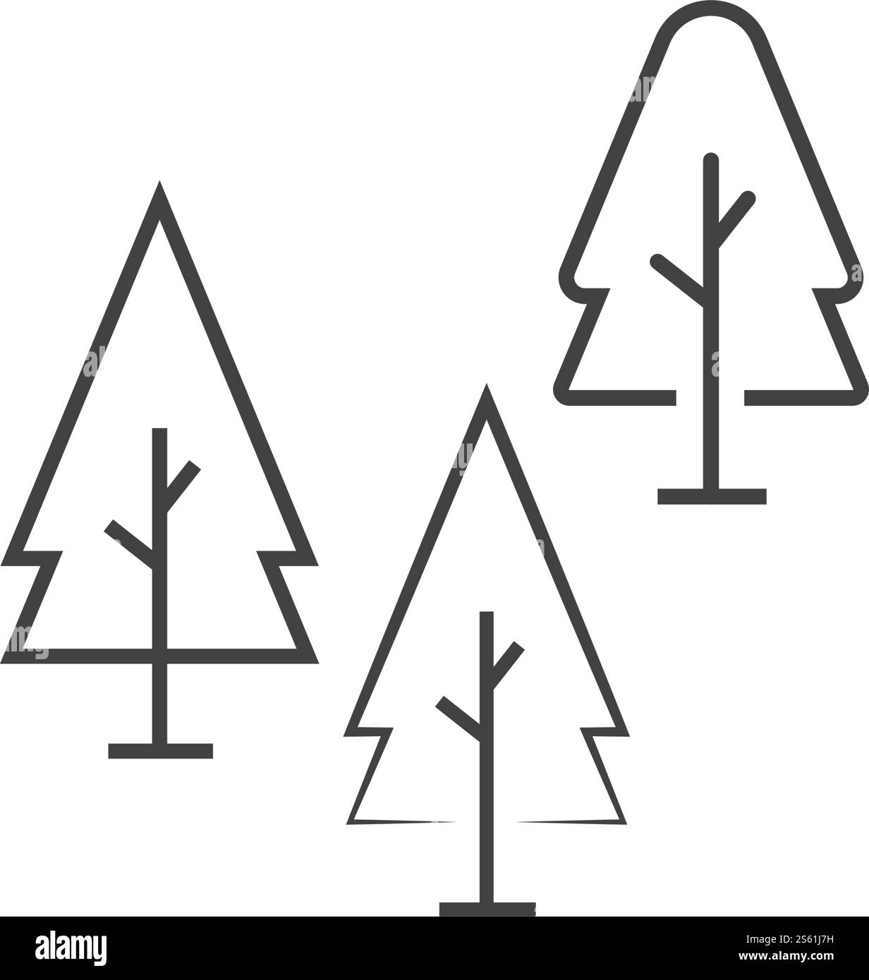 Natura simbolo vettoriale modello logo linea albero Illustrazione Vettoriale