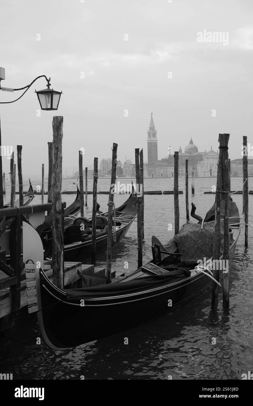 Viaggio di lusso con lo skyline di Venezia in gondola Foto Stock