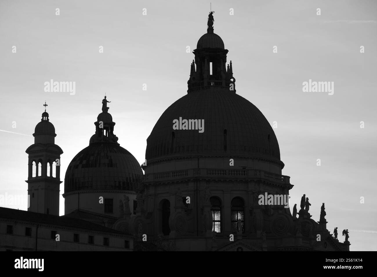 Chiesa della salute a Venezia al tramonto Foto Stock