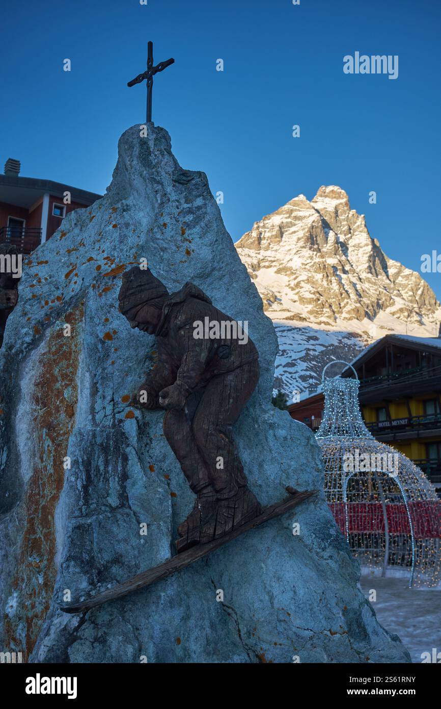 Stazione sciistica Breuil-Cervinia nelle Alpi italiane, Valle d'Aosta Foto Stock