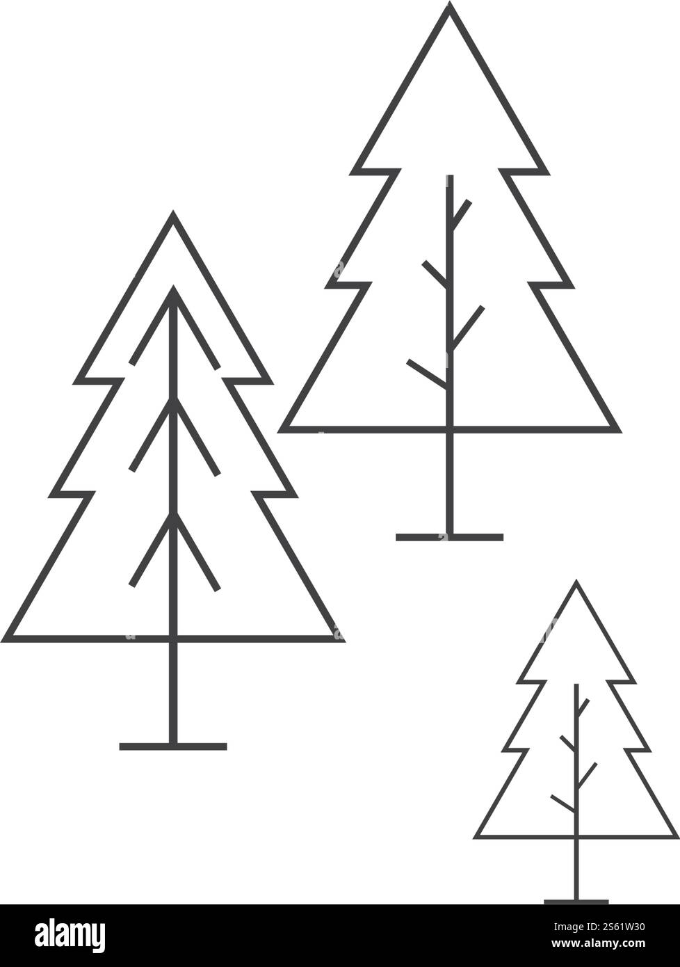 Natura simbolo vettoriale modello logo linea albero Illustrazione Vettoriale