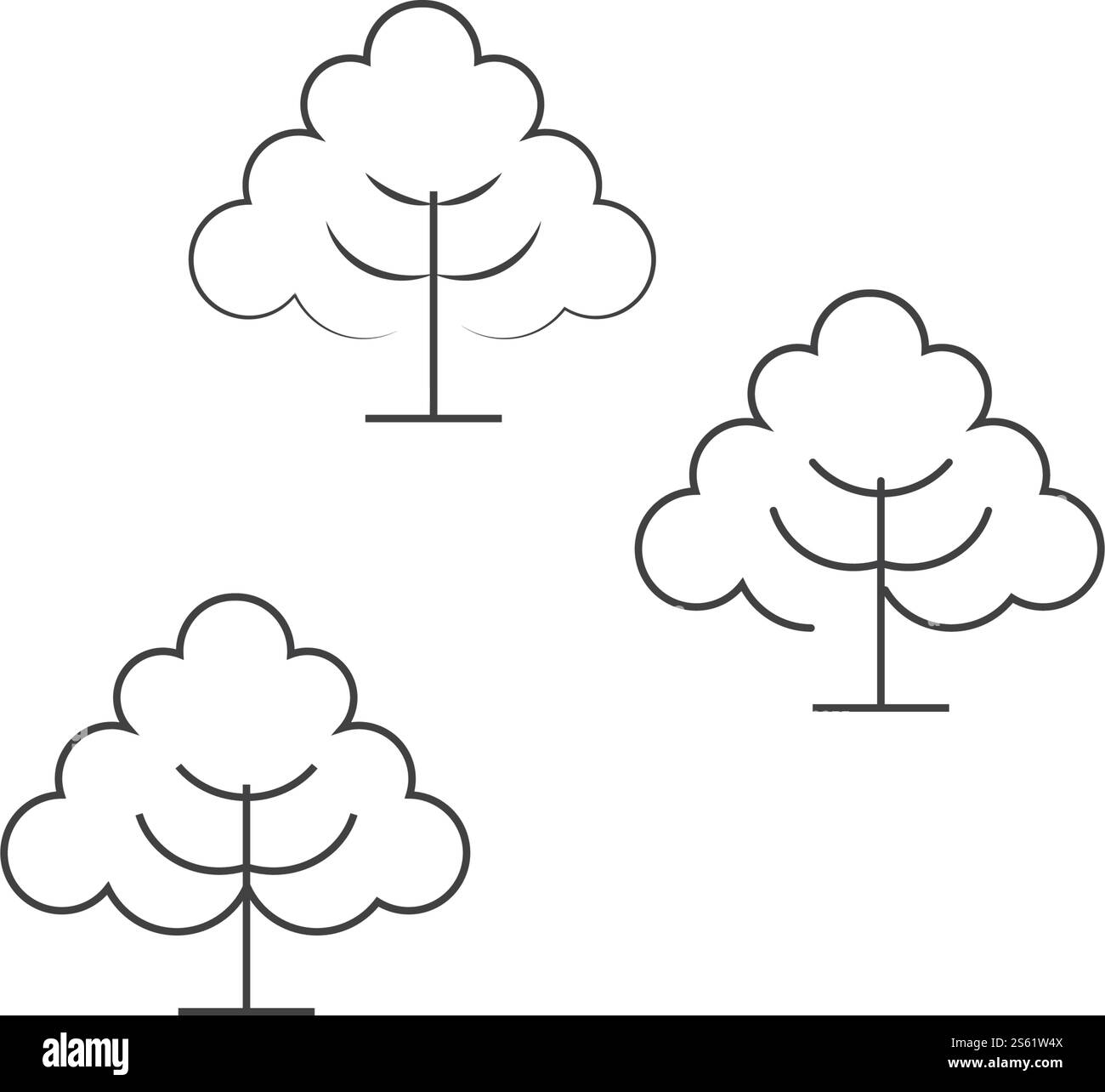 Natura simbolo vettoriale modello logo linea albero Illustrazione Vettoriale